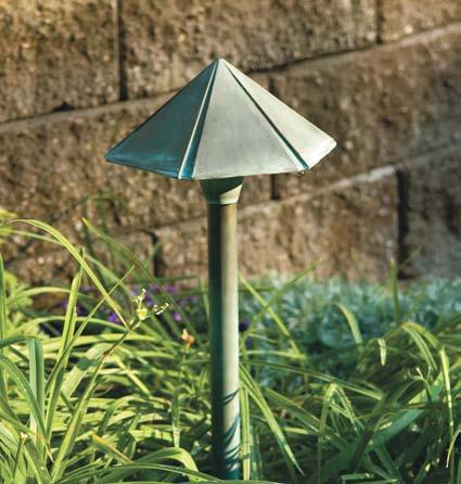 Pathways, Bed Areas and Driveways Construction: Solid Cast Brass Shade