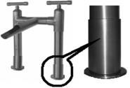 WATERBRIDGE COLLECTION RISER EXTENSION KIT FOR WATERBRIDGE DECK MOUNTED FAUCETS WB-ACC-LEG EXT $150 ADJUSTABLE FROM 1/2" TO 2-1/2" SOLD AS PAIR OPTIONAL STABILIZER TEE FOR FLOOR-MOUNTED
