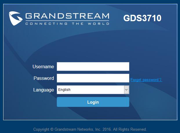 Figure 8: GDS3710 Login Page Once log in, the prompt message will display asking for plug-in installation.