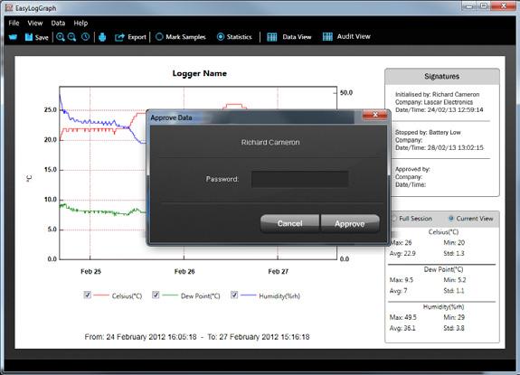CONTROL YOUR LOGGER Users can configure their loggers with the following parameters: Logger name Temperature measurement parameter ( C or F) Logging rate (user selectable between 1 second and 12