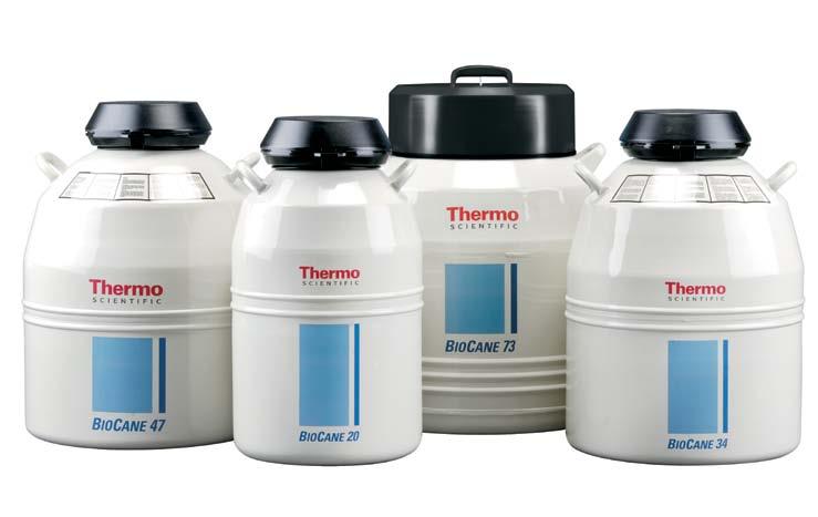 Models include six stainless steel canisters to accommodate vials (eight with BioCane 73)