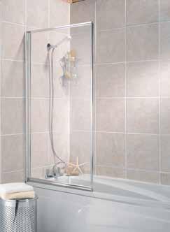 Glass Half Frame Sail 1500 x 800mm (h x w) Anti-limescale glass for easy cleaning 5mm toughened safety glass 20mm adjustable profile for ease of fit to a