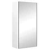 Semi-frameless Single Mirror Cabinet (FP) White Gloss Finish Semi-Frameless design Includes 2 Adjustable shelves H 600 x W 310 x D150mm 100465 White Semi-frameless Double Mirror