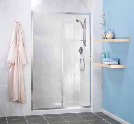 saving design 2 curved sliding doors Walk-in Enclosure Curved fixed shower screen Spacious showering and drying area Quadrant Enclosure Walk-In Enclosure Sliding Door Enclosure Polished Silver Effect