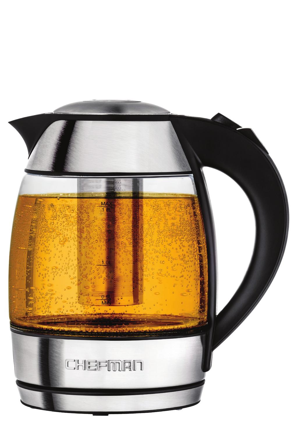 CORDLESS GLASS ELECTRIC KETTLE WITH BONUS TEA INFUSER USER GUIDE Now that you have purchased a Chefman product you can rest assured in the knowledge that as well as your 1-year parts and labor