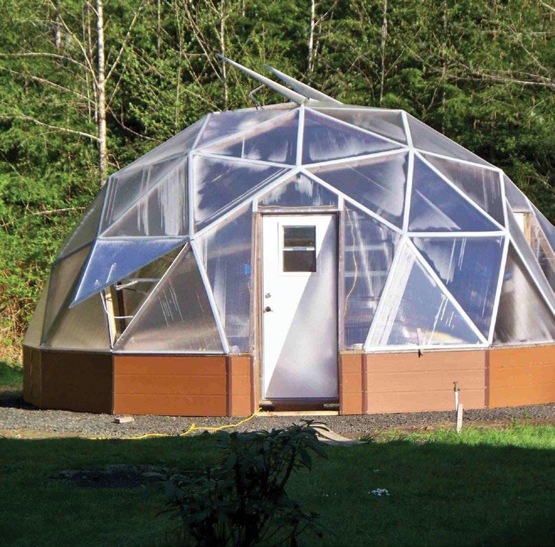 Wind friendly Unlike a rectangular shape which has a large flat area for the wind to push against, the Growing Dome has a circular profile.