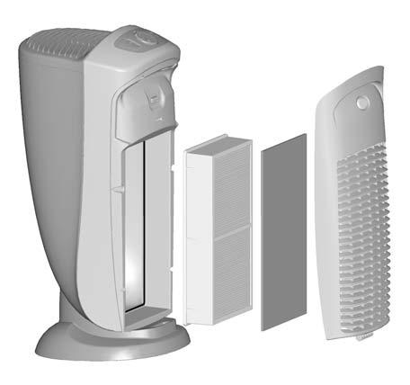 Description of Air Filtration System How the QuietFlo Ultra HEPA Air Purifier System Works As the air is pulled into the purifier, the activated carbon pre-filter absorbs odors and catches