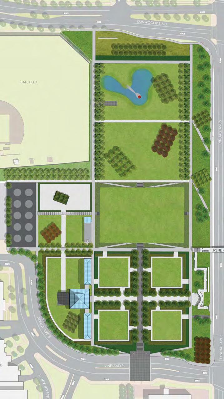Op on #1 Pros/Cons Pros -Provides new drop-off and entry experience from the west -Provides be er ADA accessiblity to garden -Provides mul ple points of access to the garden from the east/lyndale