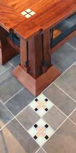 cantilevered mensa inlaid with