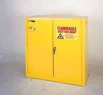 27-3/4 D x 65 H (762mm W x 711mm D x 1651mm H) Acid/Corrosive Safety Cabinet Designed for the storage of up to 5 gallon containers of flammable and nonflammable acids and corrosive liquids Coated