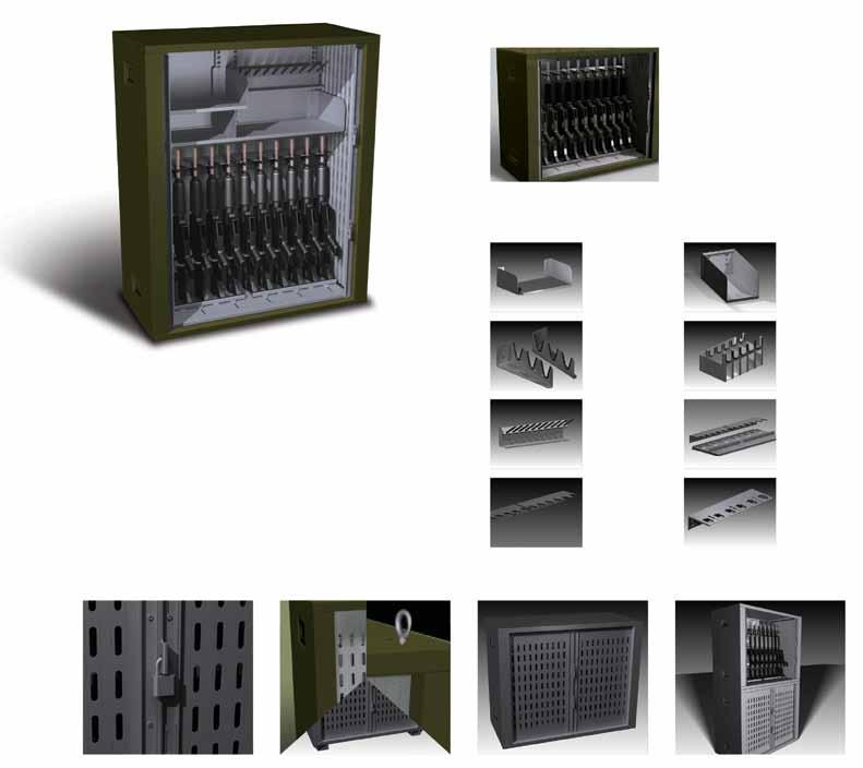 SPECIALTY STORAGE: Weapons Storage SPECIALTY STORAGE: Weapons Storage weapons storage and cradle The security of your weapons is of the highest priority.