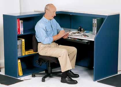SPECIALTY STORAGE: Desks SPECIALTY STORAGE: Desks Corner Desk Provides remote working space and extra storage space for manuals and records Designed to