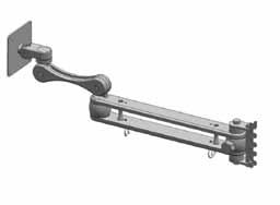 53 Full Function Flat Panel Monitor Arm: Vertical and Horizontal Articulation; Post Mount 6 lockable positions for arm and Vesa plate Articulates horizontally and vertically Factory pretensioned