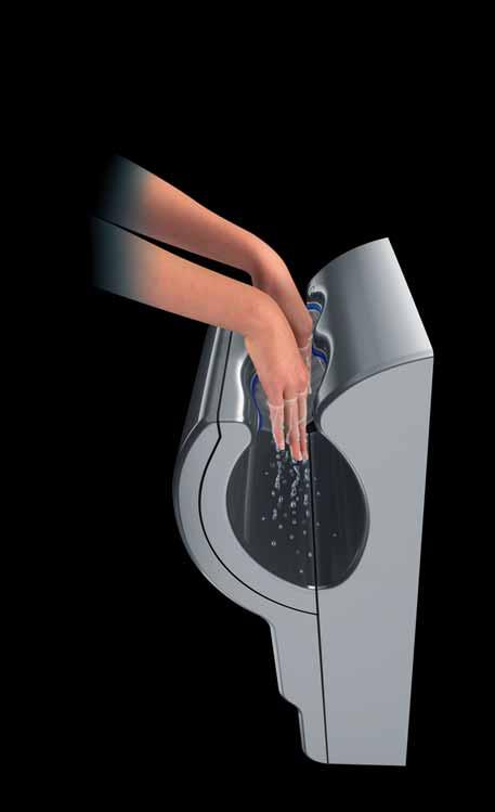 31 32 Original Dyson Airblade hand dryer. Acoustically re-engineered to reduce noise by 50%.