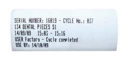 just-completed-cycle information Expiry date setting of packing sterilized by