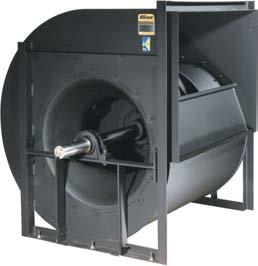 Versatile square fan housings are flanged on all sides for mounting in any of four discharge positions.