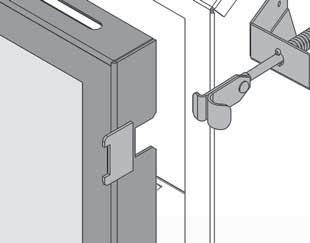 While you hold it, pull the side levers back into the window brackets on each side.