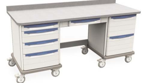 Preconfigured Mobile WorkCenters (With Laminate Countertops) SXRK32MW5 SXRK32MW5 includes: 73 (1855mm) Mobile WorkCenter (Non-Locking) with 27 (686mm) Kneehole & 3 (76mm) Total Lock Casters Pencil
