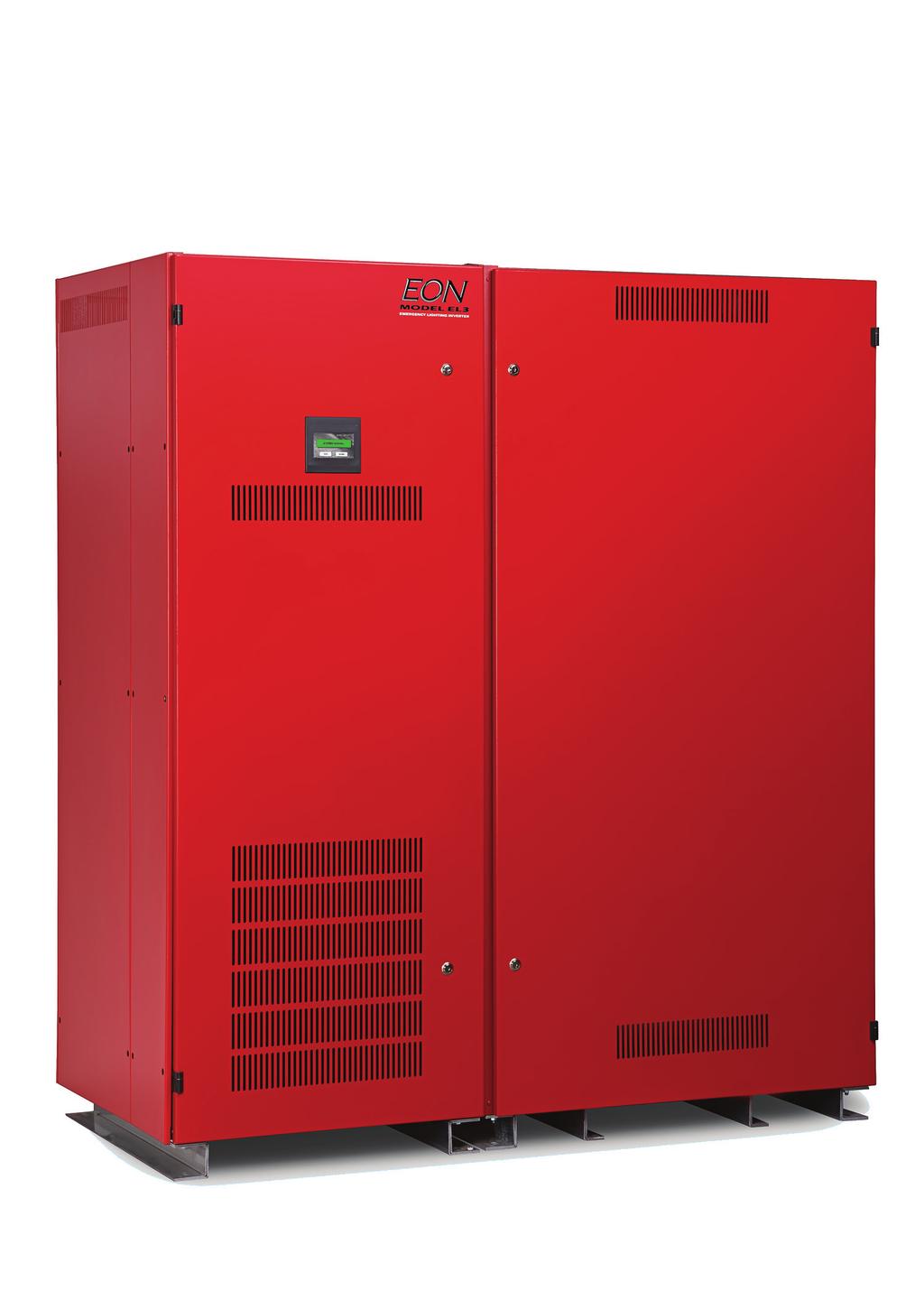 10 kw - 55 kw THREE PHASE EON TM MODEL EL3 Centralized Emergency Lighting Inverters Featuring one of the smallest three phase cabinet footprints in the industry!