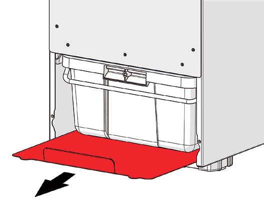 Check the profile seal on the dust drawer; change it if it is damaged. Replace the dust drawer: Push the entire dust drawer into the extraction unit. Pull out the locking plate.
