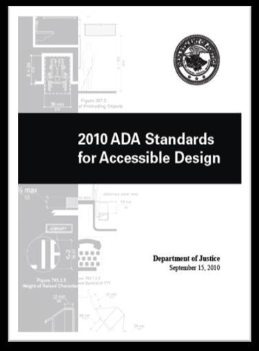 Design criteria Americans with Disabilities Act (ADA) 36 CFR Part 1190 - Accessibility Guidelines for