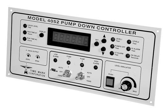 Pump-Down Controller 4-20mA Input/Scalable Output Seal Fail Monitoring Duplex Pump Alternation Hand-Off-Auto Controls Dual Run-time Meters RS-485/Modbus Communications DESCRIPTION The Model 4052