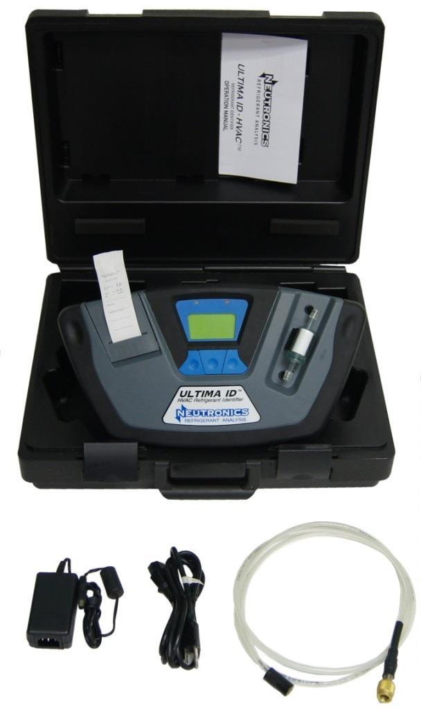 RI-2004HVP (P/N 7-08-1000-60-1) Application: R12, R134a & R22 System, Virgin & Recovered Cylinder Testing The Neutronics Ultima ID Model RI-2004HVP Refrigerant Analyzer will provide a fast, easy and