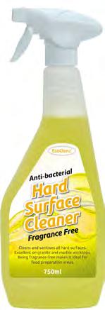 HEALTHCARE JANITORIAL CATERING HOUSEHOLD Hard Surface Cleaner Anti-bacterial & Fragrance-Free Cleans and sanitises all hard surfaces. Ideal for use in all areas of the kitchen.
