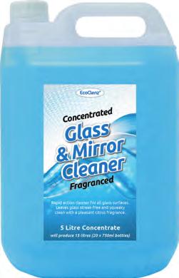 Leaves glass streak-free and squeaky clean with a pleasant citrus fragrance.