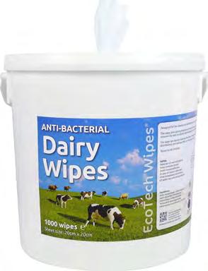 AGRICULTURAL WIPES INDUSTRIAL Dairy Wipes Designed for the cleaning and disinfecting of cows teats prior to milking.