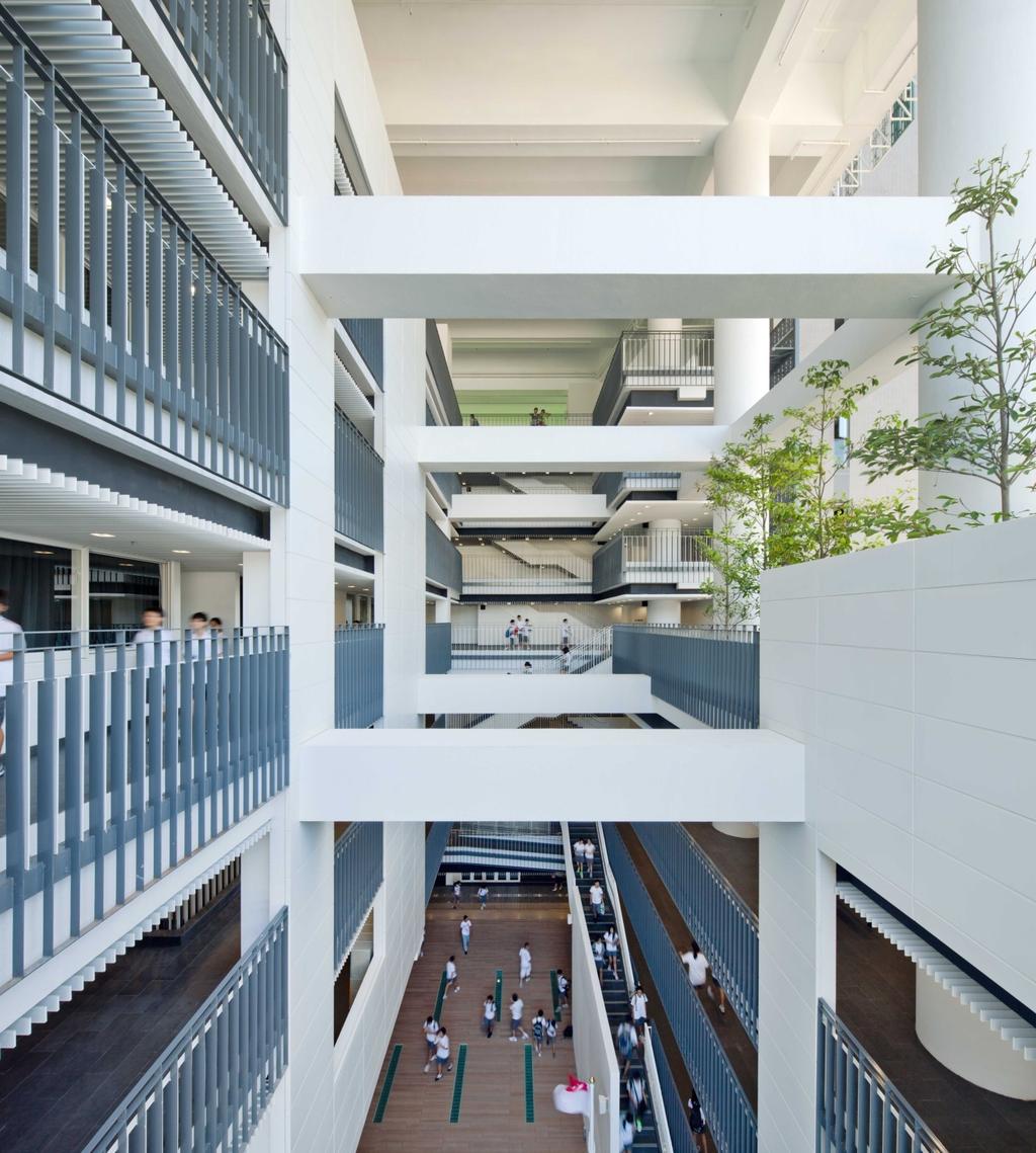 BUILDING COMMUNITY THE CENTRAL ATRIUM: the community heart The design consciously avoided a stratified l earning environment with mere stacking of facilities.