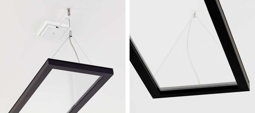 Due to the transparent lighting fixture, the pendant luminaire LED Around appears