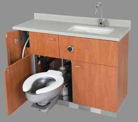 alternative to separate bathrooms and exposed bedpan washers.