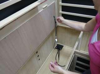 Bench Top (Box #1): Slide the Long Bench seat down against the back wall with Power Junction Box facing you.