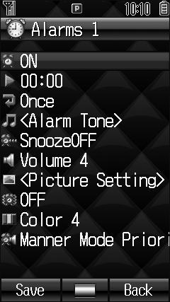 -6 Alarms When scheduled time arrives, alarm tone sounds and animation appears on Display. Notification Light illuminates. Set up to five alarms.