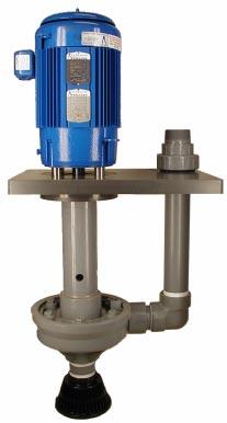 Completely constructed of CPVC where in contact with the solution being pumped, Series PX pumps have an upper working temperature of 80 degrees and thus can handle