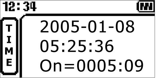 Time (TIME) Time, date, and time since start up On: Run time from when the detector was