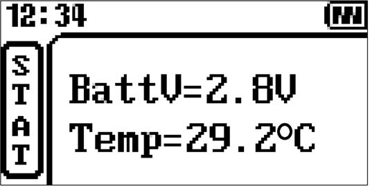 Detector Status (STAT) Detector battery and temperature status BattV: Battery voltage Temp: Internal