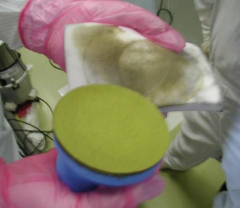 Step 10: As UltraSOLV Sponge becomes loaded with deposition, rinse in