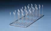 48-Pin Insert 4591601 Forty-eight pins accommodate a variety of labware. Type 304 stainless steel. Stainless steel pins have plastic tips to protect glassware from scratching. Dimensions: 7.8" w x 19.