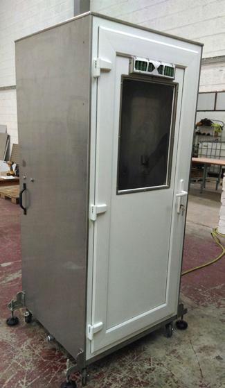 Containment Systems Walk In Shower Rolling Stainless Steel Walk In Shower The rolling stainless steel shower allows personnel wearing dirty PPE to safely wet down their PPE before they begin to