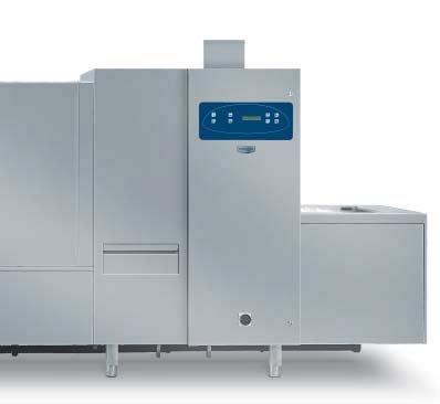 The working environment in the dishwashing area is improved with low temperatures, low noise levels and reduced