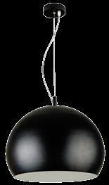 Inside 3/4 Dome pendant in Black & White, $99.95, Beacon Lighting.