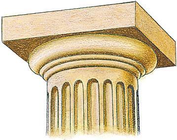Doric Order: above frieze are metopes and triglyphs metope = smooth stone sections decorated with
