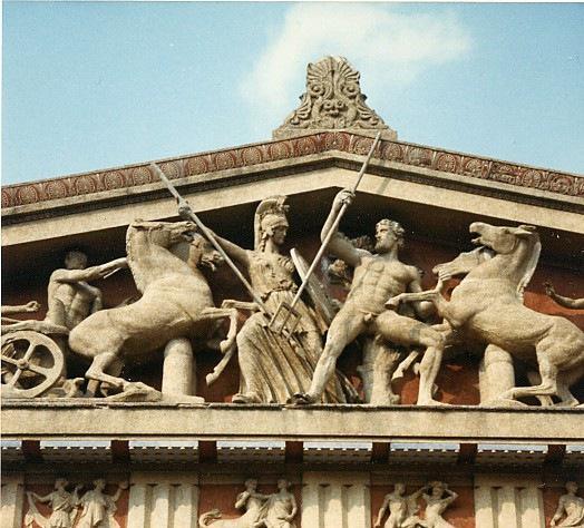 West pediment of the Parthenon: contest between