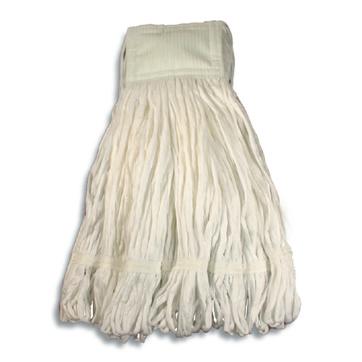 Blue and White Rayon Saddle-Type Looped-End Finish Mop rayon blend holds large amounts of finish for fewer trips to the bucket tailbanded and looped prevents fraying, linting, and tangling while