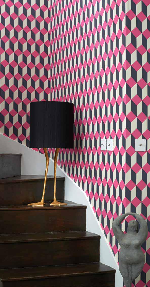 Offered in five vibrant colourings, including a classic black and white, black, white and gold, a sharp yellow and pink both teamed with black, and a sumptuous