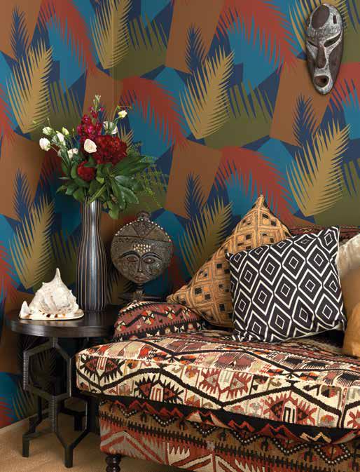 DECO PALM Above: Deco Palm 105/8039 Deco Palm Inspired by the exotic foliage found in Miami and worked into a more contemporary geometric style, this