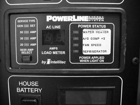 A charge indicator light is provided on the One Place panel to show you when the solar panel is actively charging the house batteries.