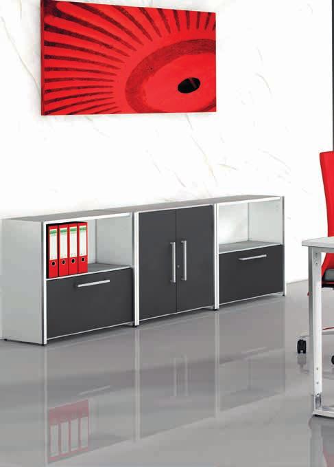 STAINLESS-STEEL New Office furniture programme, made of wood in combination with stainless-steel.